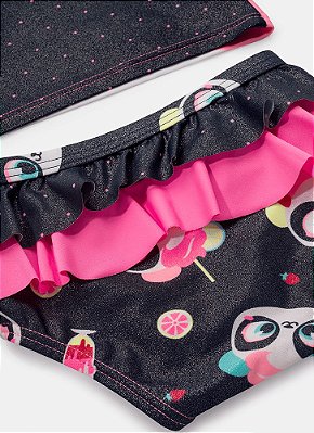 Conjunto Praia Baby Panda Puket 110200317 - Calcinha mais Camiseta com Proteção UV