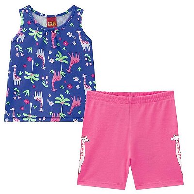Conjunto Infantil Feminino Manga Curta Kyly P111457