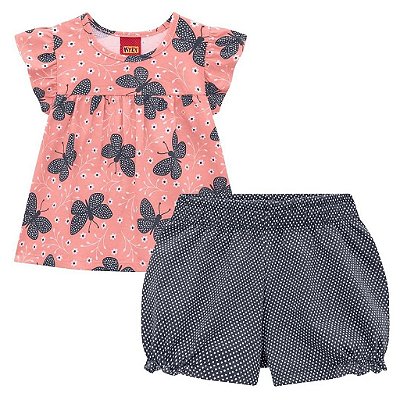 Conjunto Infantil Feminino Manga Curta Kyly 111460