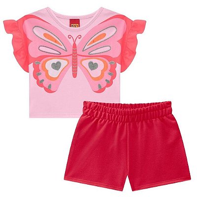 Conjunto Infantil Feminino Manga Curta Kyly 111490