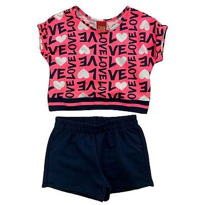 Conjunto Infantil Feminino Manga Curta Kyly 111493