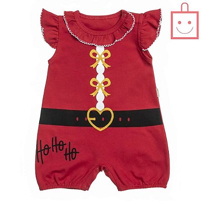 Macacão Vermelho Natalino Anjos Baby 233100