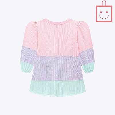 Vestido Peluciado Colorido em Termoskin Infantil Feminino Infanti 71474