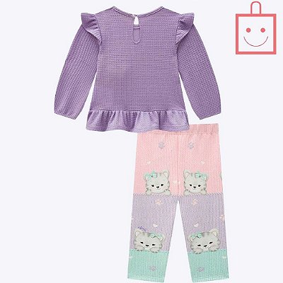 Conjunto Bata Manga Longa com Calça Legging Infantil Feminino Infanti 71951