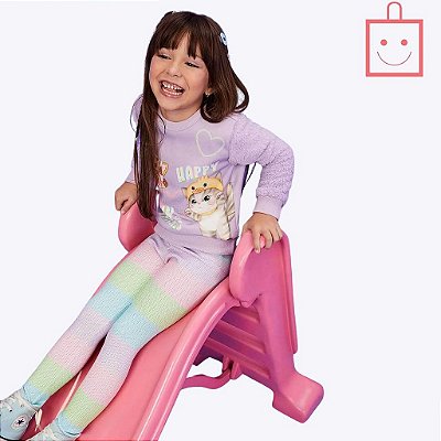 Conjunto Moletom Peluciado com Legging Infantil Feminino Infanti 72061