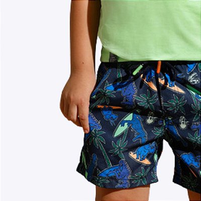 Conjunto Camiseta Manga Curta e Shorts Microfibra Surf Estampado Infantil Menino Banana Danger 52200