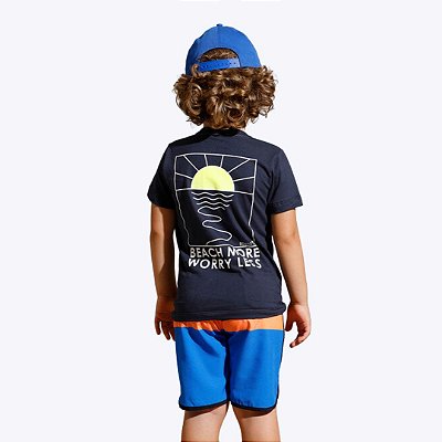 Conjunto Camiseta e Bermuda Microfibra Beach Infantil Menino Banana Danger 52203