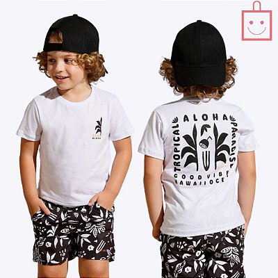 Conjunto Camiseta Manga Curta e Shorts Microfibra Aloha Infantil Menino Banana Danger 52201
