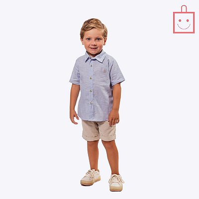 Conjunto Camisa Social e Bermuda Sarja Infantil Menino Vigat 3960