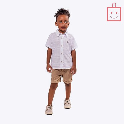 Conjunto Camisa Manga Curta e Bermuda Sarja Bebê Menino Vigat 1115