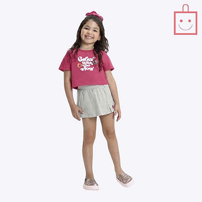 Conjunto Blusa Cropped e Short-Saia Infantil Menina Have Fun 28900