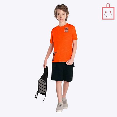 Conjunto Camiseta Manga Curta e Bermuda Moletom Infantil Menino Kyly 1000411