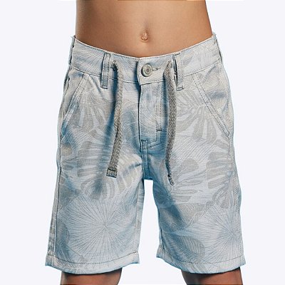 Conjunto Camisa Polo e Bermuda Sarja Estampada Infantil Menino Banana Danger 50243