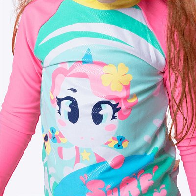 Camiseta de Nadar Unicórnio Aloha Infantil Menina Moda Praia Puket 110401096