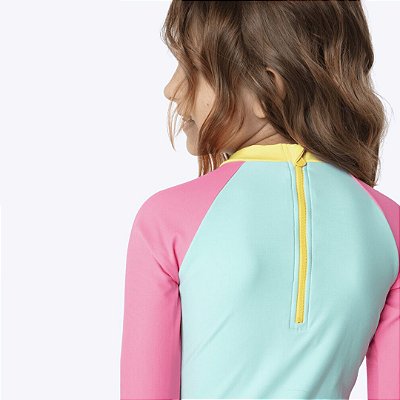 Maiô Manga Longa Unicórnio Aloha Infantil Menina Moda Praia Puket 110401098