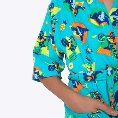 Roupão de Banho Multibichos Juvenil Menino Puket 10500674