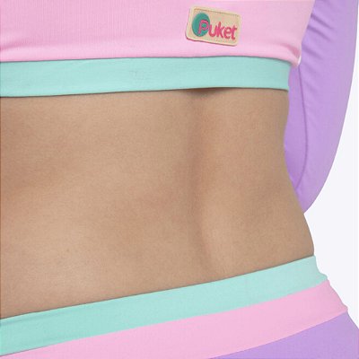 Conjunto Cropped e Calcinha Biquíni Color Block Juvenil Menina Moda Praia Puket 110500648
