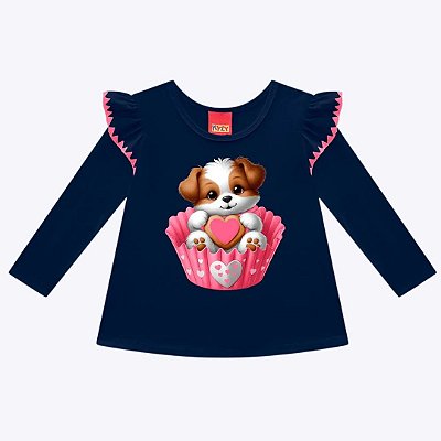 Conjunto Blusa Manga Longa e Calça Legging Infantil Menina Kyly 1000738