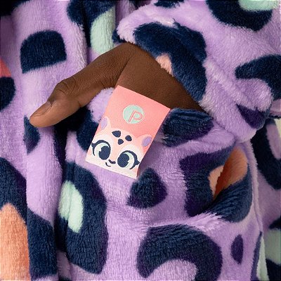 Roupão Manga Longa Soft Onça Juvenil Menina Puket 030502383