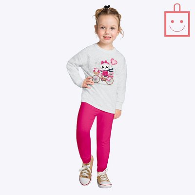 Conjunto Moletom Peluciado Infantil Menina Kyly 1000756
