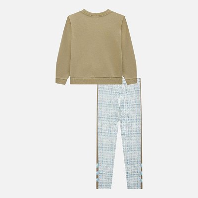 Conjunto Casaco Moletom Peluciado E Legging Em Termoskin Peluciado Infantil Menina Infanti 79652 Bege
