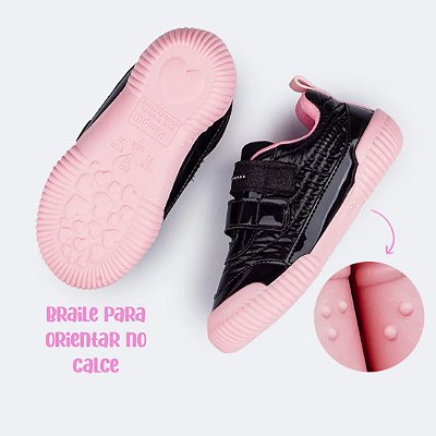 Tênis Preto Matelassê Infantil Feminino Pampili 720029