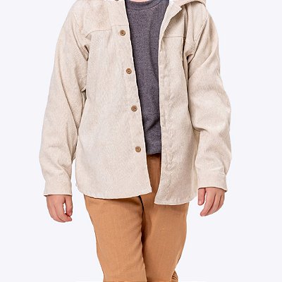 Conjunto Jaqueta Com Capuz Com Blusa E Calça Sarja Infantil Menino Vigat 3011 Offwhite