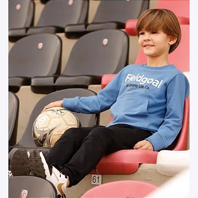 Conjunto Moletinho Manga Longa Fieldgoal Infantil Menino Banana Danger 53241 Azul