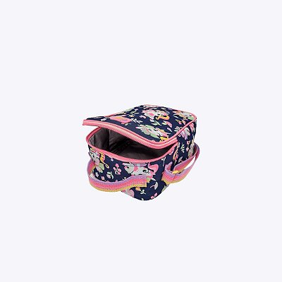 Kit Escolar Mochila Com Rodinhas E Lancheira Térmica Unicórnio Encantado Puket 050403982 Azul Marinho