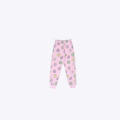Pijama Blusa Manga Longa E Calça Meia Malha Donuts Infantil Menina Have Fun 29591 Offwhite