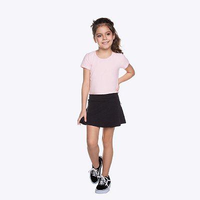 Short-Saia Cotton Básico Infantil Menina Have Fun 28267 Preto