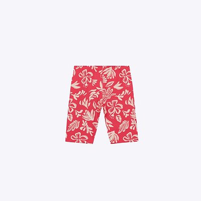 Conjunto Blusa Manga Curta E Bermuda Cotton Estampada Infantil Menina Brandili 26611 Natural