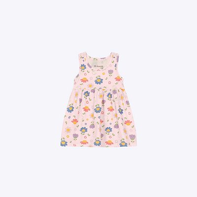 Vestido Rosa Claro Florzinha Infantil Menina Brandili 26844