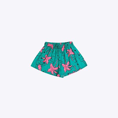 Conjunto Blusa Regata E Shorts Soltinho Estampado Infantil Menina Kyly P1001035 Rosa