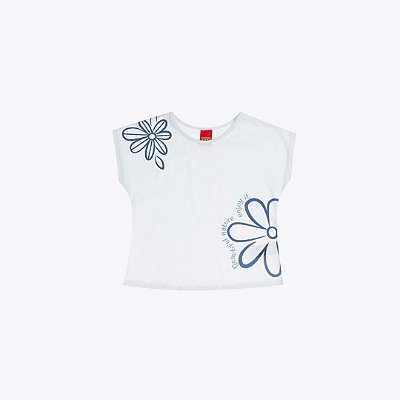 Conjunto Blusa Manga Curta E Shorts Estampa Flores Infantil Menina Kyly 1001038 Preto