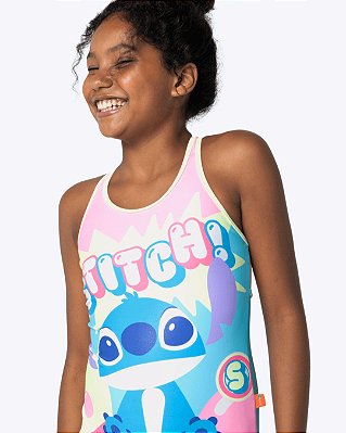 Maiô com Proteção Solar Juvenil Feminino Stitch Puket 110500770