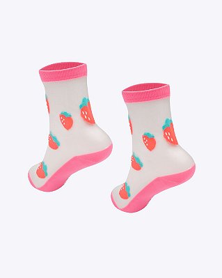 Meia Soquete Transparente Infantil Feminina Vaquinha Romântica Puket 010406360