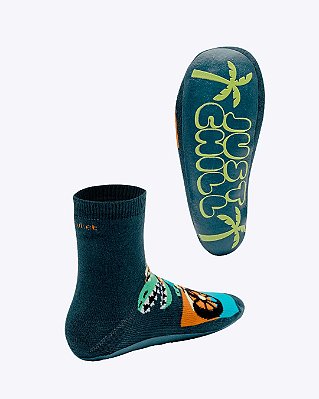 Meia Soquete Infantil Masculina Com Sola Emborrachada Dino Miami Puket 010406382
