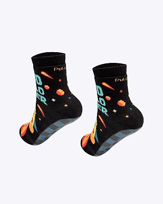 Meia Soquete com Sola Emborrachada Infantil Masculina Space Food Puket 010406256