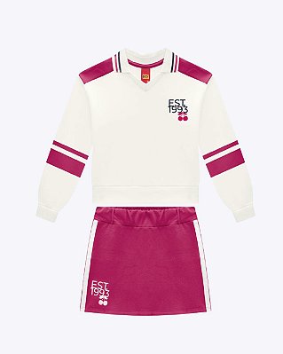 Conjunto Blusa Manga Longa e Saia Moletom Juvenil Feminino Kyly 1001767