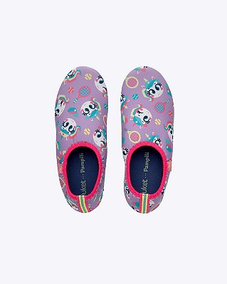 Tênis Sapatilha Antiderrapante Slip On Unicórnio Lilás Infantil Feminino Puket Pampili 110401274