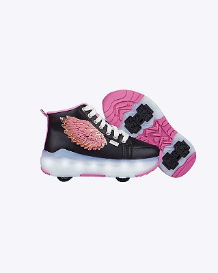 Tênis de Rodinhas Cano Médio Pampili Fly com Led Preto Infantil Feminino Pampili 782001000