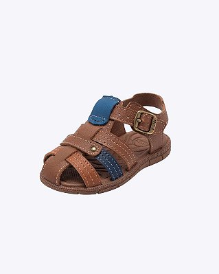 Sandália Fechada Marrom Tic Tac Casual Infantil Masculina Klin 171286000