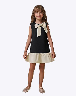 Vestido Alfaiataria Preto Infantil Feminino Infanti 97296
