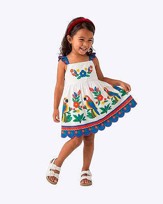 Vestido de Alça Araras Infantil Feminino Nanai 6000484