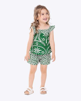 Conjunto Blusa de Alça e  Shorts Infantil Feminino Nanai 6000503