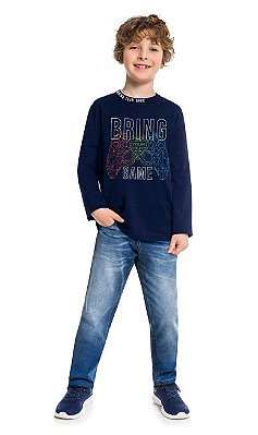 Camiseta Infantil Masculina Manga Longa Video Game Kyly 207479