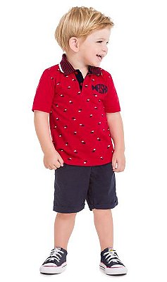 Camiseta Manga Curta Polo Infantil 109.702  Bic Kyly