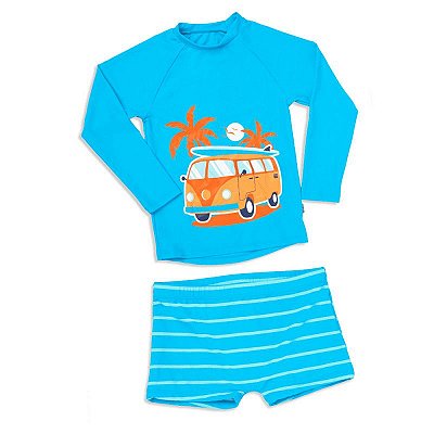 Conjunto Teen para Praia Camiseta e Sunga Puket Azul / Kombi 110500320
