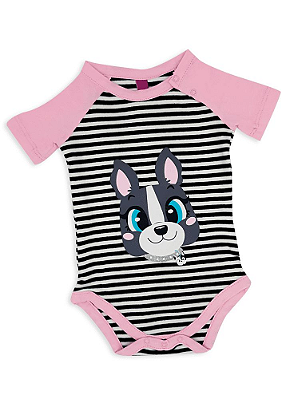 Puket Pijama Short Doll Manga Curta Baby Rib Bulldog 030200515